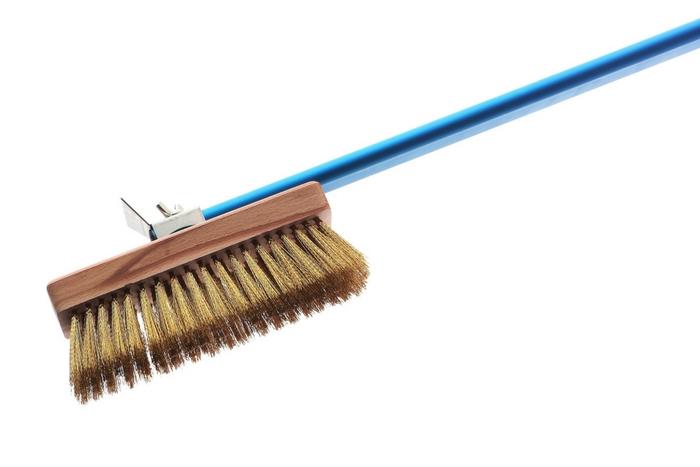 Brosse orientable soies en laiton p. four à pizza 20x6x4,6cm 1500mmL